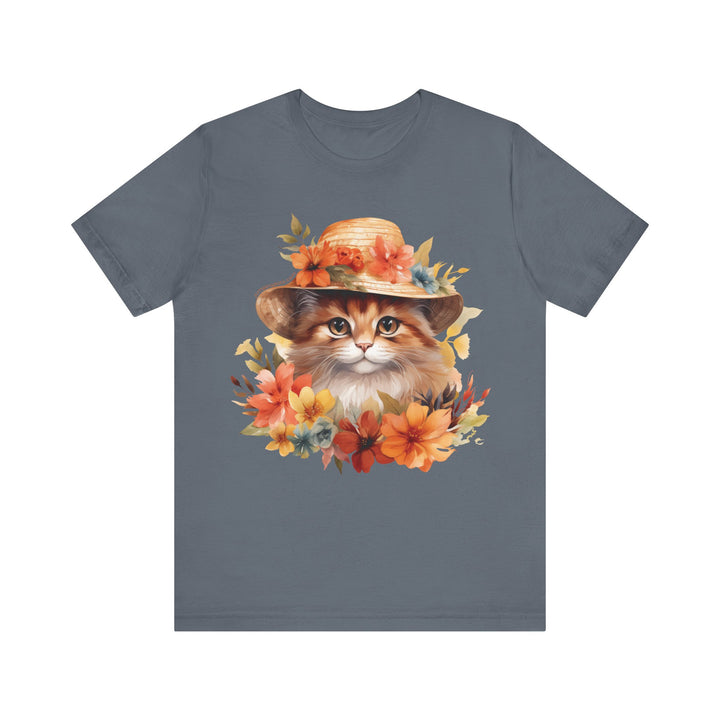 Floral Summer Cat T-Shirt - T-Shirt - JumpingDots