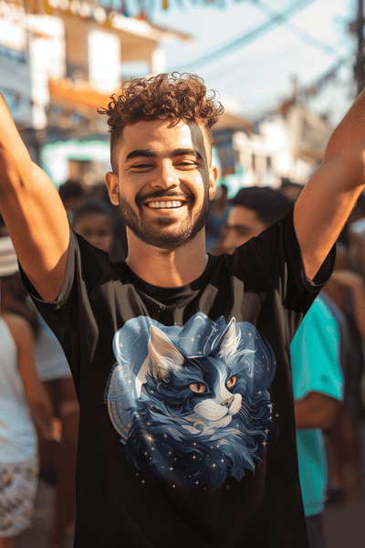 Cosmic Cat Constellation T-Shirt - T-Shirt - JumpingDots