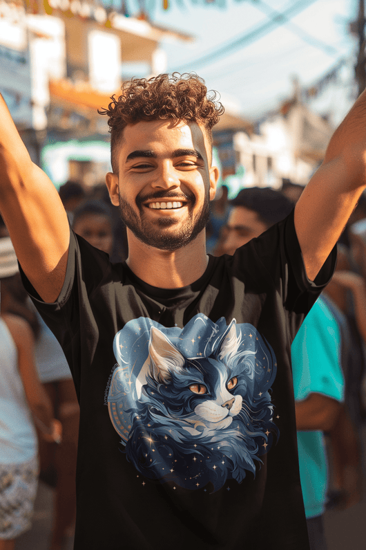 Cosmic Cat Constellation T-Shirt - T-Shirt - JumpingDots