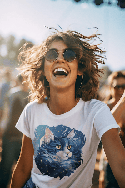 Cosmic Cat Constellation T-Shirt - T-Shirt - JumpingDots