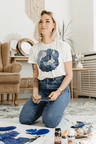 Cosmic Cat Constellation T-Shirt - T-Shirt - JumpingDots