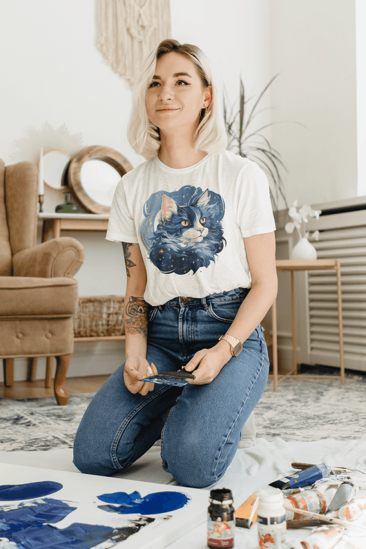 Cosmic Cat Constellation T-Shirt - T-Shirt - JumpingDots