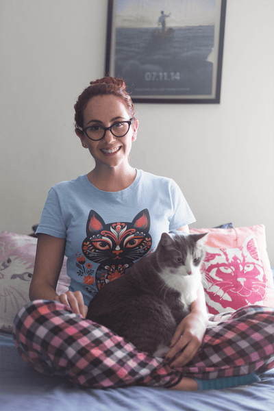 Vintage Khokhloma Cat T-Shirt - T-Shirt - JumpingDots