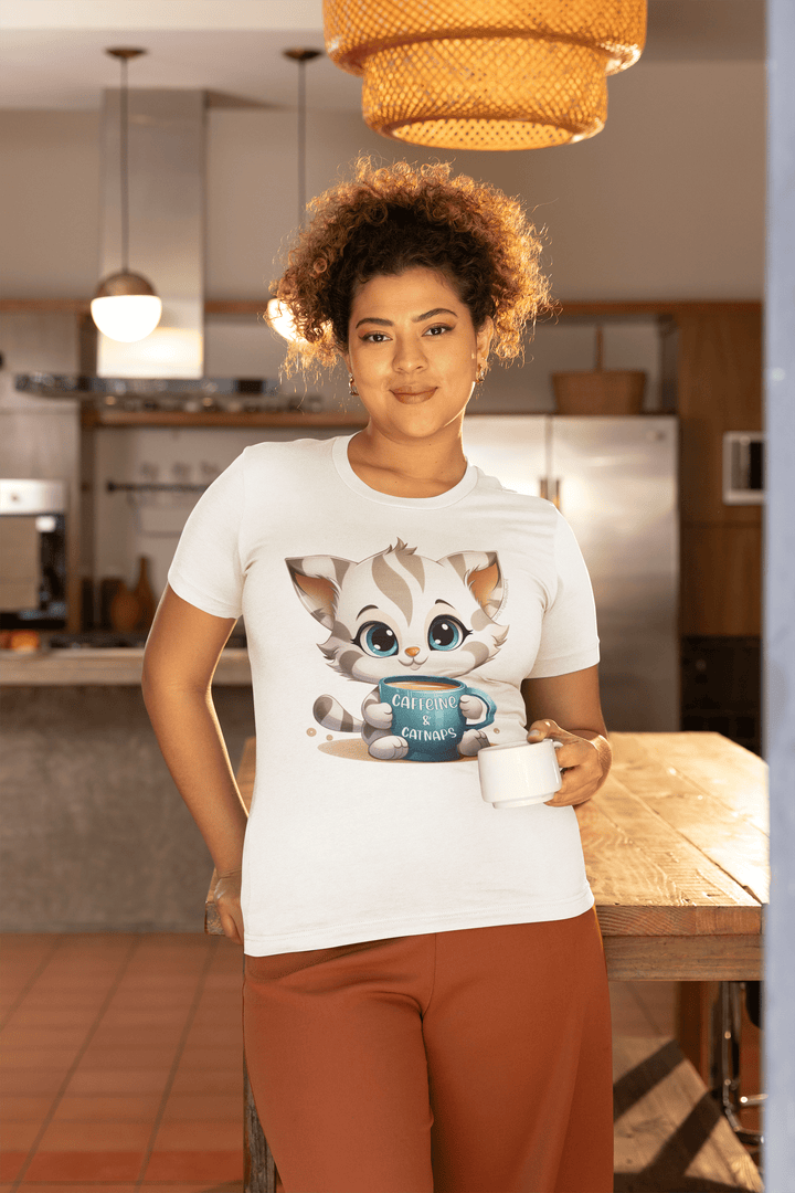 Caffeine & Catnaps Cat T-Shirt - T-Shirt - JumpingDots
