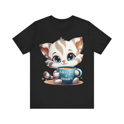 Caffeine & Catnaps Cat T-Shirt - T-Shirt - JumpingDots