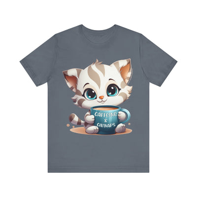 Caffeine & Catnaps Cat T-Shirt - T-Shirt - JumpingDots