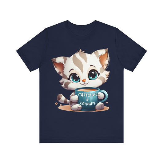 Caffeine & Catnaps Cat T-Shirt - T-Shirt - JumpingDots