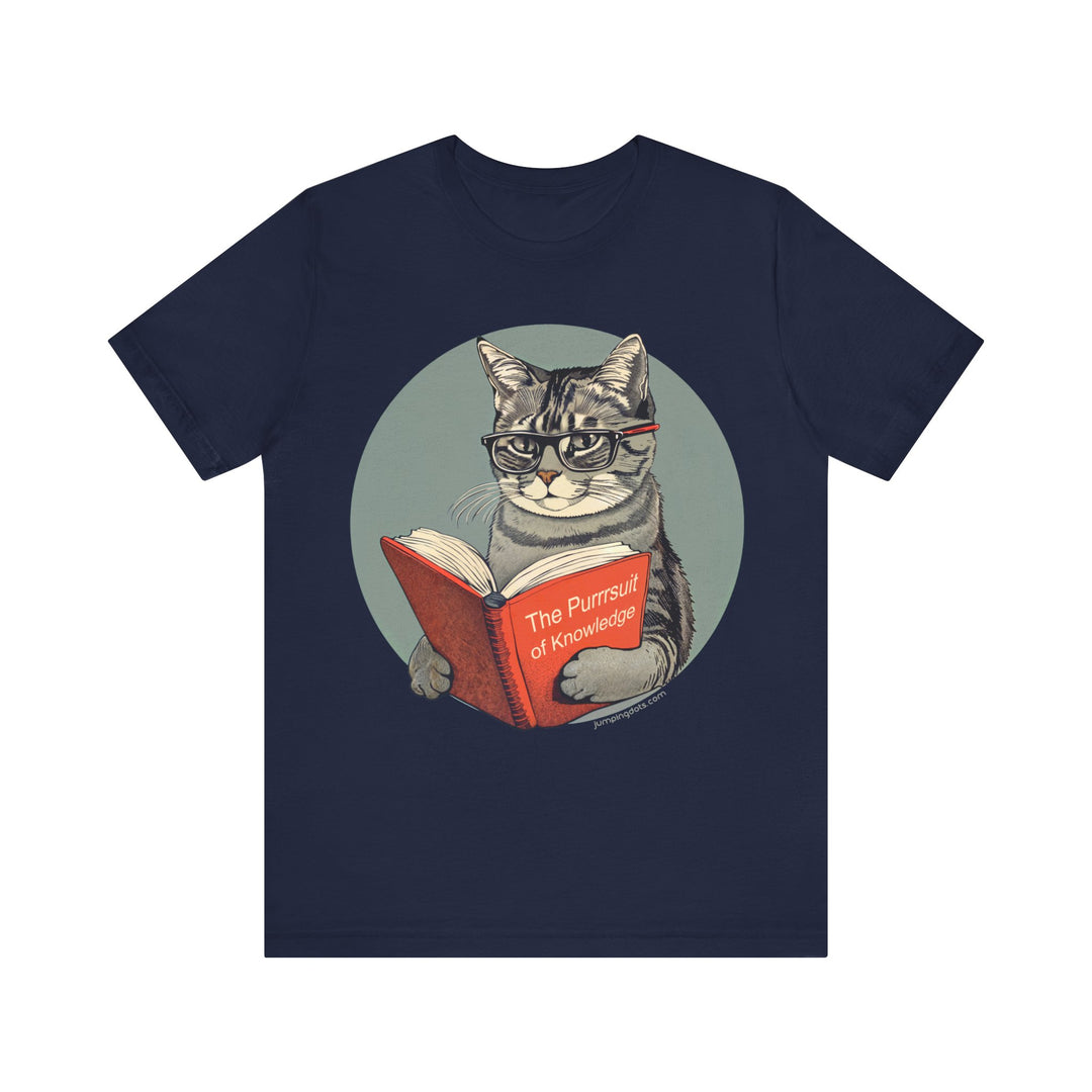 The Purrrsuit of Knowledge T-Shirt - T-Shirt - JumpingDots