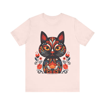 Vintage Khokhloma Cat T-Shirt - T-Shirt - JumpingDots