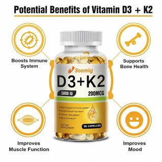 Vitamin D3 + K2 MK-7 Daily Wellness Capsules