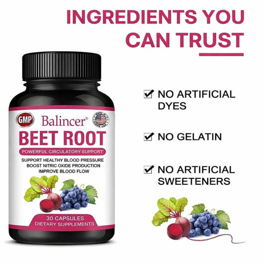 Natural Beetroot Extract Capsules for Daily Wellness - JumpingDots