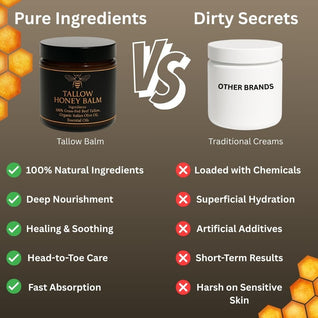 Organic Grass-Fed Beef Tallow Balm with Raw Honey
