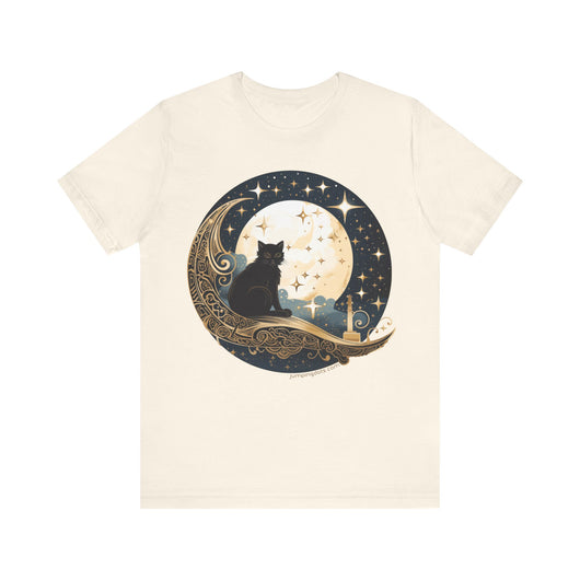 Moonlit Mystic Cat T-Shirt - T-Shirt - JumpingDots
