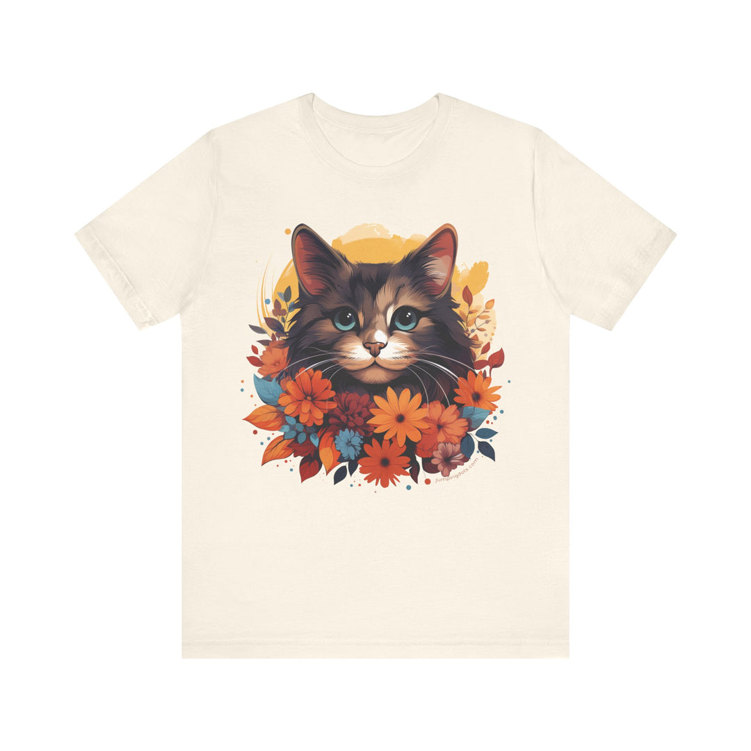 Summer Petals & Purr T-Shirt - T-Shirt - JumpingDots