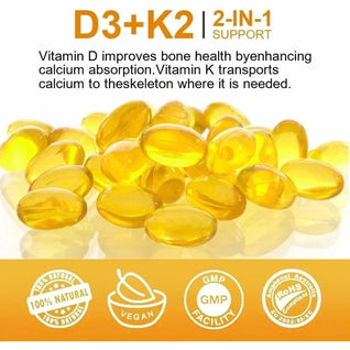 Vitamin D3 + K2 MK-7 Daily Wellness Capsules