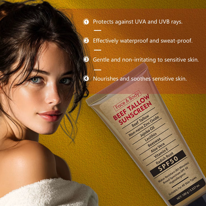 Organic Grass - Fed Beef Tallow Sunscreen SPF50 - JumpingDots