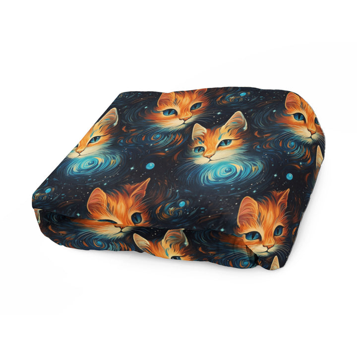 Galaxy Cat on Fleece Sherpa Blanket - Home Decor - JumpingDots