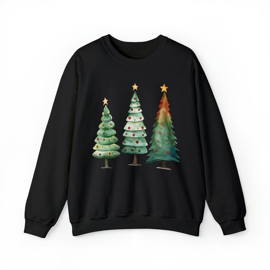 Festive Christmas Tree Sweatshirt Perfect Winter Long Sleeve, Holiday Sweater & New Years T-Shirt - Sweatshirt - JumpingDots