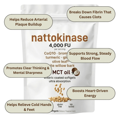 High - Strength 4000 FU Nattokinase For Healthy Blood Flow & Heart Support - JumpingDots