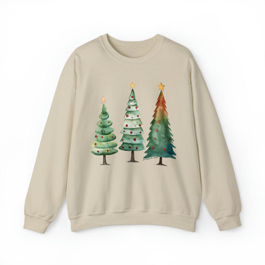 Festive Christmas Tree Sweatshirt Perfect Winter Long Sleeve, Holiday Sweater & New Years T-Shirt - Sweatshirt - JumpingDots