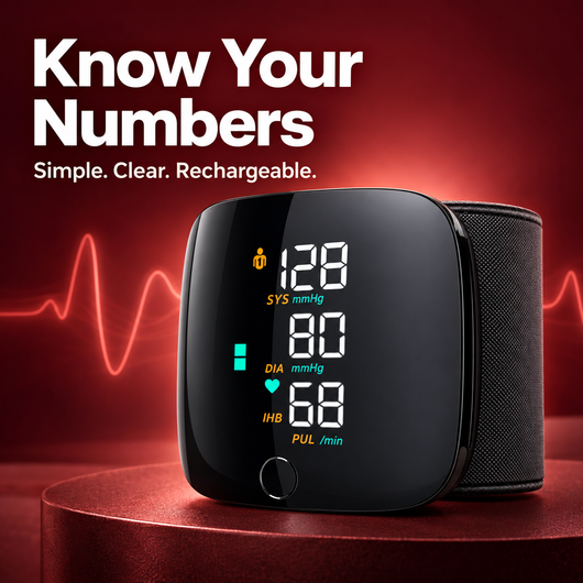 Rechargeable Digital Wrist Blood Pressure & Heart Rate Monitor
