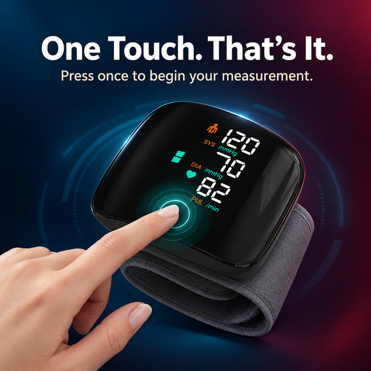 Rechargeable Digital Wrist Blood Pressure & Heart Rate Monitor
