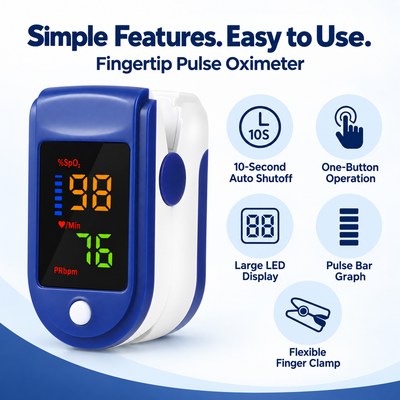 Fingertip Pulse Oximeter with LED Display