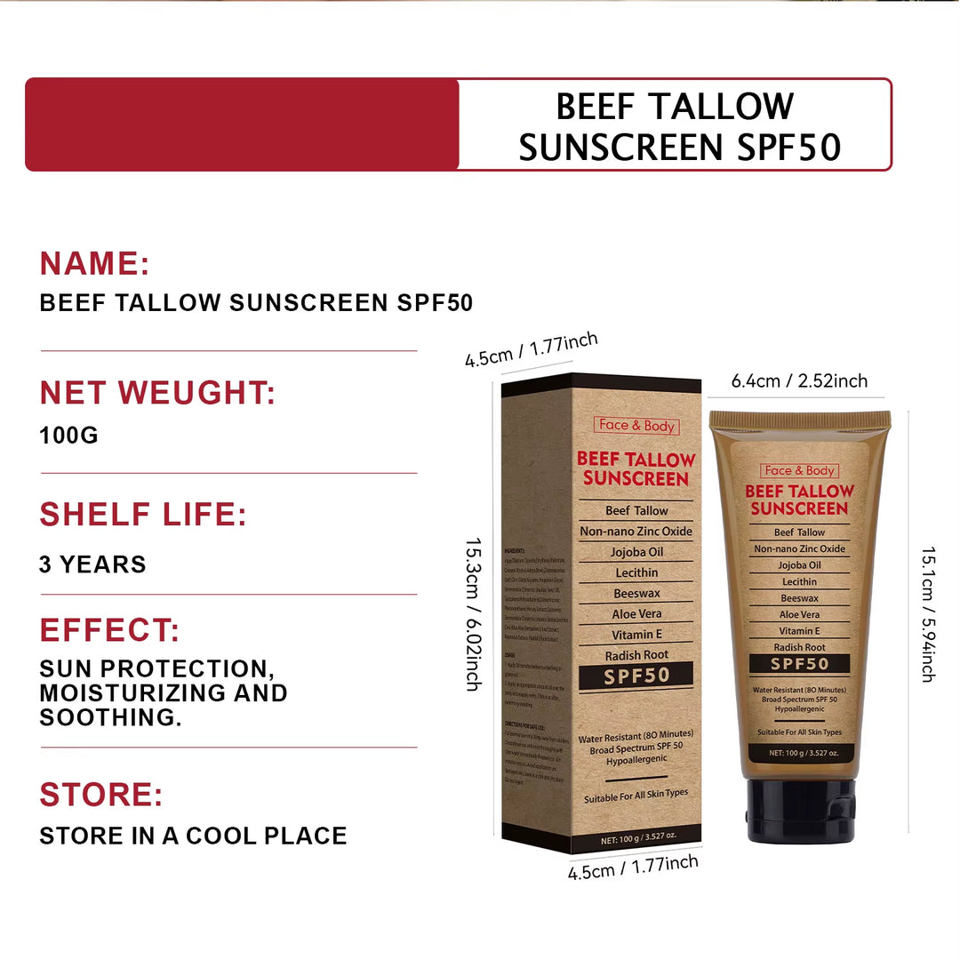 Organic Grass - Fed Beef Tallow Sunscreen SPF50 - JumpingDots