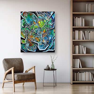 Life Spindles Series II Sacred Geometry Odyssey on Large Canvas - Canvas - JumpingDots