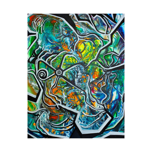 Life Spindles Series II - Sacred Geometry Odyssey on the Poster - Poster - JumpingDots