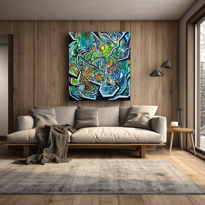 Life Spindles Series II Sacred Geometry Odyssey on Large Canvas - Canvas - JumpingDots