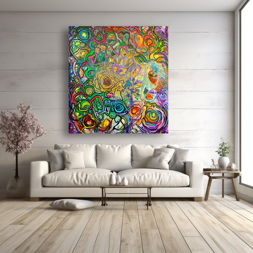 Enki's Dream- An Abstract Journey into the Realm of the Sumerian God of Wisdom on Oversized Canvas - Canvas - JumpingDots