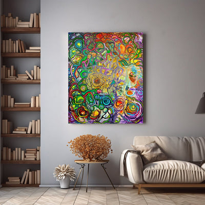 Enki's Dream- An Abstract Journey into the Realm of the Sumerian God of Wisdom on Oversized Canvas - Canvas - JumpingDots