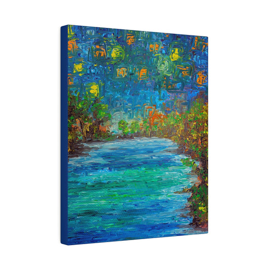 Cosmic Lake- A Night Symphony on Canvas - Canvas - JumpingDots