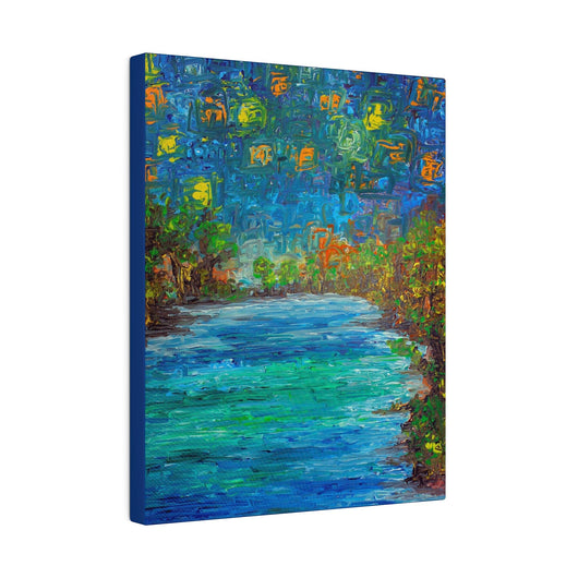 Cosmic Lake- A Night Symphony on Canvas - Canvas - JumpingDots