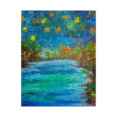 Cosmic Lake - A Night Symphony on the Poster - Poster - JumpingDots