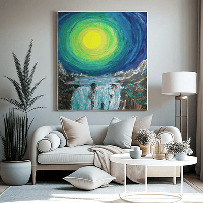 Moon Falls at Dana's Point - A Majestic Night on the Poster - Poster - JumpingDots