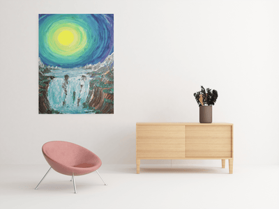 Moon Falls at Dana's Point - A Majestic Night on the Poster - Poster - JumpingDots