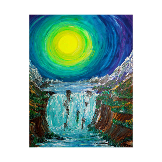 Moon Falls at Dana's Point - A Majestic Night on the Poster - Poster - JumpingDots