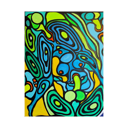 Celestial Beauty of Abstract Gaia and Uranus on the Poster - Poster - JumpingDots