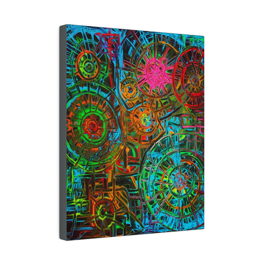 Lifecycles 4- An Abstract Robotic Journey on Canvas - Canvas - JumpingDots