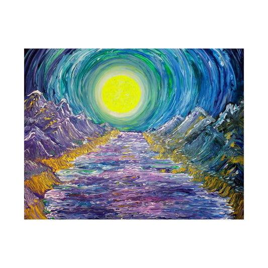 Cosmic Promenade- Starry Night River Walk on the Poster - Poster - JumpingDots