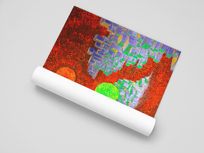 Cosmic Metropolis- Solar Space City on the Poster - Poster - JumpingDots