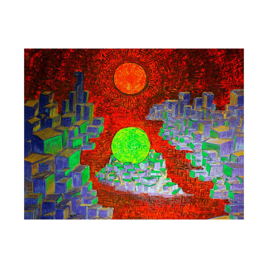 Cosmic Metropolis- Solar Space City on the Poster - Poster - JumpingDots