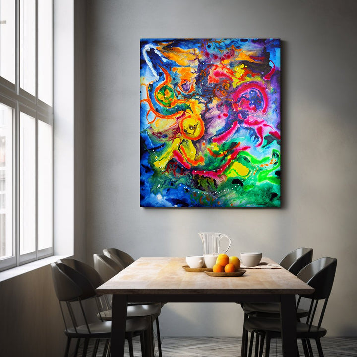 Abstract Cosmic Zoo on Large Canvas - Canvas - JumpingDots