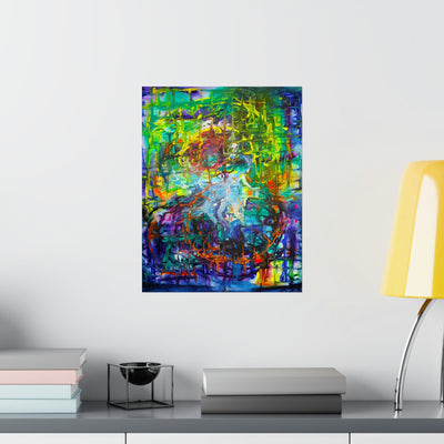 Transcendent Reflections of Abstract Aqua Spheres on the Poster - Poster - JumpingDots