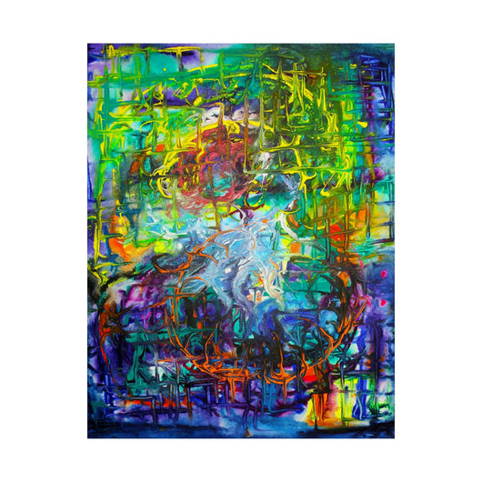 Transcendent Reflections of Abstract Aqua Spheres on the Poster - Poster - JumpingDots