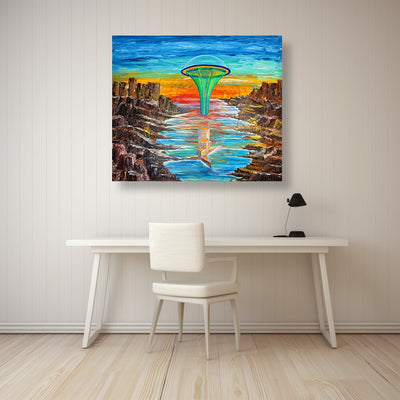 Cosmic City- A Galactic Odyssey on Canvas - Canvas - JumpingDots