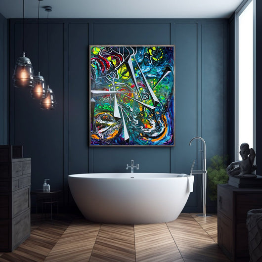 Life Spindles- A Sacred Geometry Masterpiece on Large Canvas - Canvas - JumpingDots