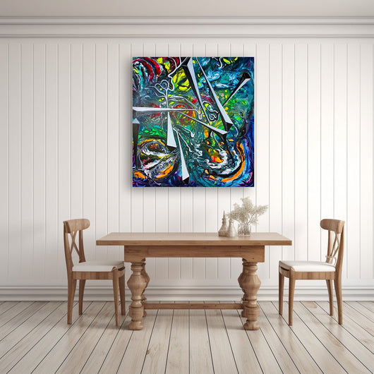 Life Spindles- A Sacred Geometry Masterpiece on Large Canvas - Canvas - JumpingDots
